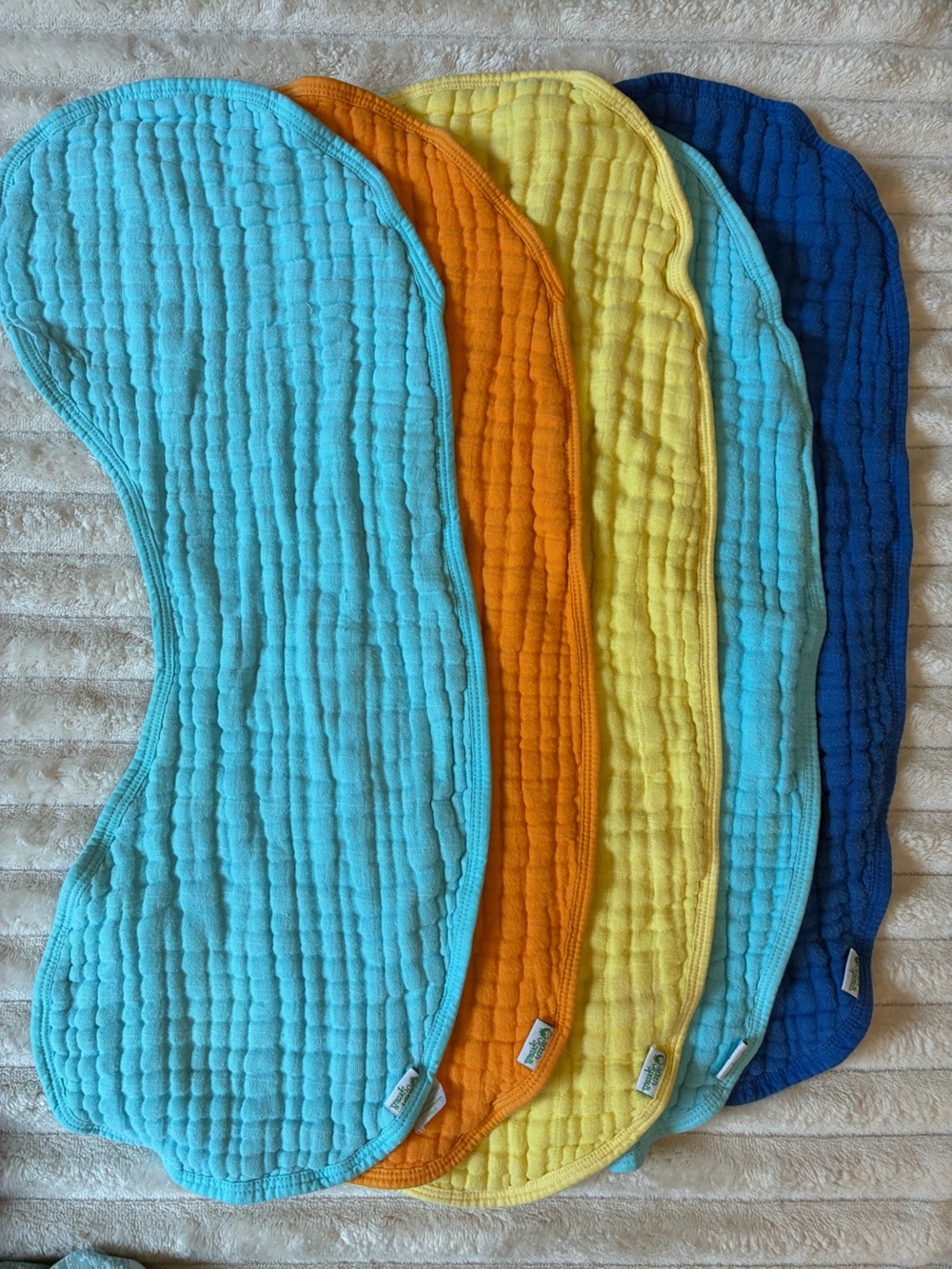 Baby Burp Cloth Bundle 5 Pack Double Sided Over Shoulder Colorful Feeding Bibs